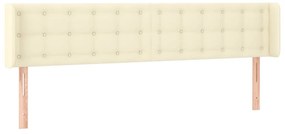 Cabeceira de cama c/ LED 203x16x78/88 cm couro artificial crème