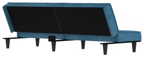 Sofá-cama veludo azul
