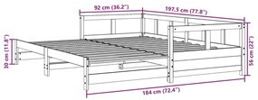 Sofá-cama sem colchão 90x190 cm madeira de pinho maciça