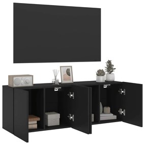 Móveis de parede para TV 2 pcs 60x30x41 cm preto