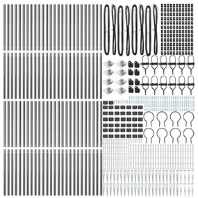Postes de Cerca com Espeto - 52 unidades Ø32 mm 160 cm Aço Galvanizado