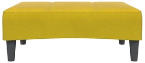 Sofá-cama 2 lugares c/ apoio de pés veludo amarelo