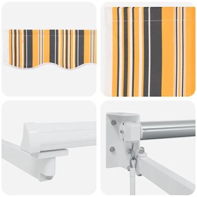 Toldo Manual Retrátil Listrado Multicolorido 350x250 cm