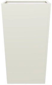 Vaso/floreira de jardim 2 pcs 45x45x75 cm aço branco
