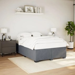 vidaXL Estrutura de cama sem colchão 140x200 cm veludo cinzento-escuro