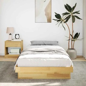 Estrutura de cama sem colchão 90x190 cm Carvalho de maciça