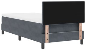 Cama Box com Colchão vidaXL Cinza Escuro 80x200 cm Veludo