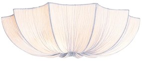 Candeeiro de teto design cinzento seda 52cm 3-luzes - Plu Design