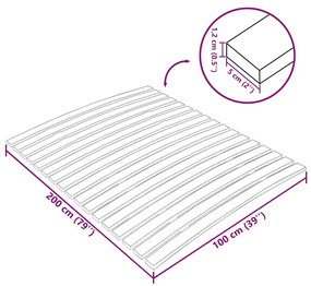 Estrado ripado com 17 ripas 100x200 cm