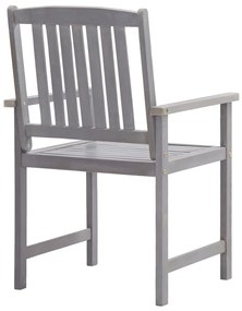 5 pcs conjunto de jantar para exterior acácia maciça cinzento
