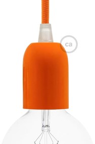 Kit de casquilho E27 em metal pintado meia esfera - Laranja