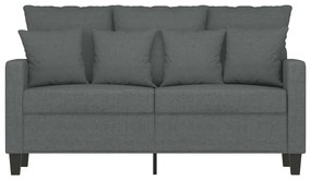 Sofá de 2 lugares em tecido 120 cm cinzento-escuro