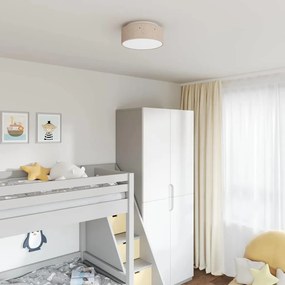 vidaXL Luminárias de Teto com Cúpula Estrelada Taupe Ø 30 cm Tecido E27