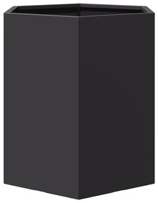 Vasos floreiras de jardim 2 pcs hexagonal 46x40x45 cm aço preto