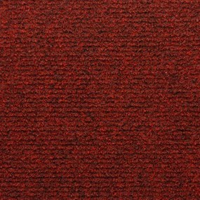 Tapetes de escada 15 pcs 65x21x4 cm tecido agulhado vermelho