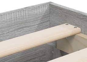 Estrutura de cama c/ gavetas derivados madeira cinza sonoma