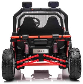 Carro elétrico para Crianças 24V 2 Lugares Buggy FASTER Rodas de EVA, Assento de couro Vermelho