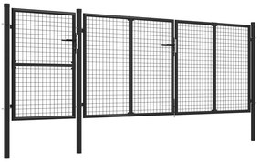 Portão de jardim 400x125 cm aço antracite