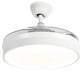 Ventilador de teto branco com controle remoto incl. LED - Xiro Moderno