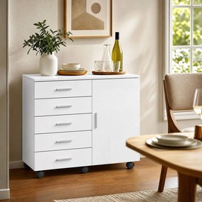 Armario escritorio com rodas 40 x 80 x 65 cm, armário para arquivos e com porta Branco