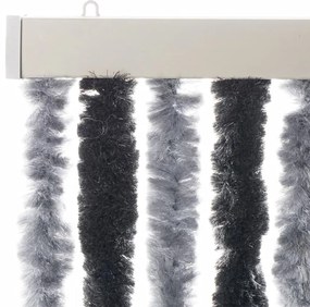Cortina anti-insetos 100x220 cm chenille cinzento e preto