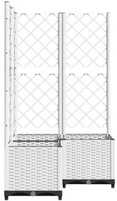 Vaso/floreira de jardim c/ treliça 80x80x136 cm PP branco