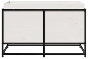 Vaso/floreira de jardim 80x40x50 cm madeira pinho maciça branco