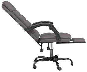 Cadeira massagens escritório reclinável couro artificial cinza