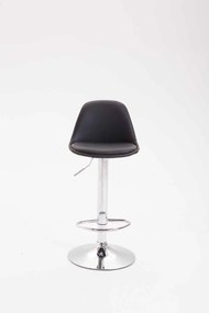 Banco de bar Kiel em couro sintético 39 x 82-104 x 43 cm Preto