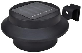 Candeeiros solares de exterior LED para vedações 12 pcs preto