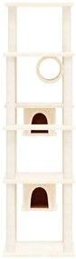 Árvore para gatos c/ postes arranhadores sisal 169 cm cor creme