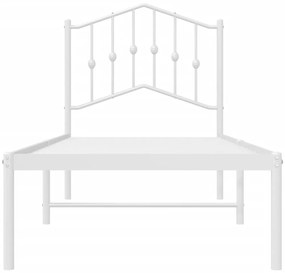 Estrutura de cama com cabeceira 75x190 cm metal branco