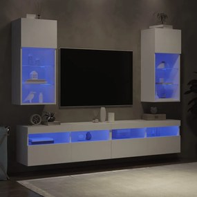 Móveis de TV com luzes LED 2 pcs 40,5x30x90 cm branco