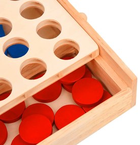 Jogo 4 em linha 24x15x4 cm madeira maciça