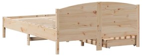 Cama sem colchão 140x200 cm madeira de pinho maciça