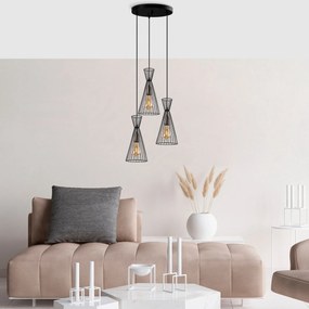 Candeeiro de Teto Teltom – Preto Antigo – 68 x 68 x 125 cm