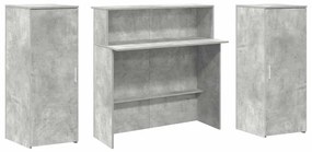 Balcão de recepção 180x50x103,5 cm madeira cinza cimento