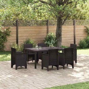 vidaXL Mesa de Jantar para Jardim Castanho 150 x 100 x 73 cm vime PE