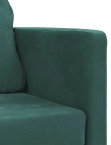 Sofá-cama sem pés 122x204x55 cm veludo verde-escuro