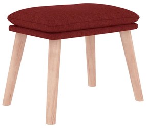 Poltrona Kai de Descanso com Apoio de Pés em Tecido - Vermelho Tinto -