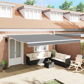 Toldo Manual Branco 4 × 3,5 m Metal