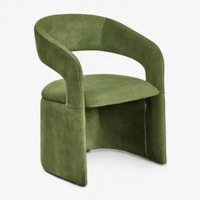 Poltrona Estofada Jules Velluto Verde Couve - Sklum