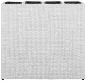 Floreira com 4 vasos vime PE branco