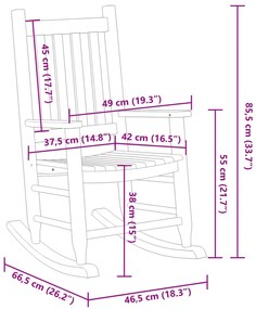 Cadeiras de baloiço infantis 2 pcs álamo maciço branco
