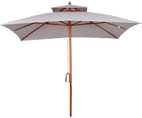 Chapéu de Sol de Jardim com Teto Duplo Sistema de Polia Toldo de Polié