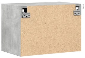 Mesas de cabeceira de parede c/ luzes LED 2pcs cinzento cimento