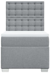 Cama com molas/colchão 90x190 cm tecido cinzento-claro