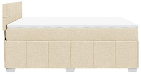 Cama com molas/colchão 140x190 cm tecido cor creme