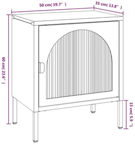 Mesa de cabeceira 50x35x60 cm vidro e aço preto