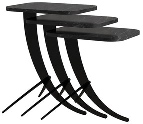 Mesas de Apoio Pion – Preto – Conjunto de 3 Peças